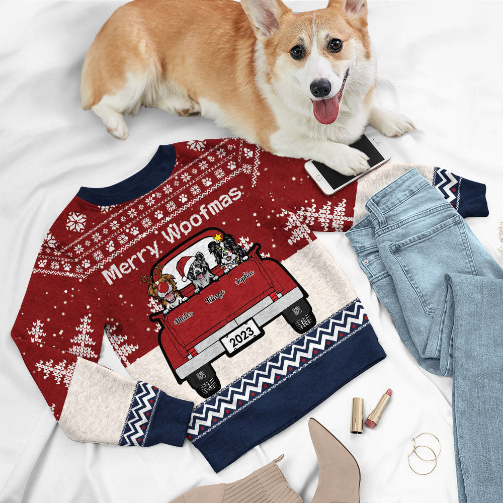 Merry Woofmas Dog Lovers Christmas Sweatshirt Best Gift For Dog Lovers - Ugly Style - Ugly Sweatshirt
