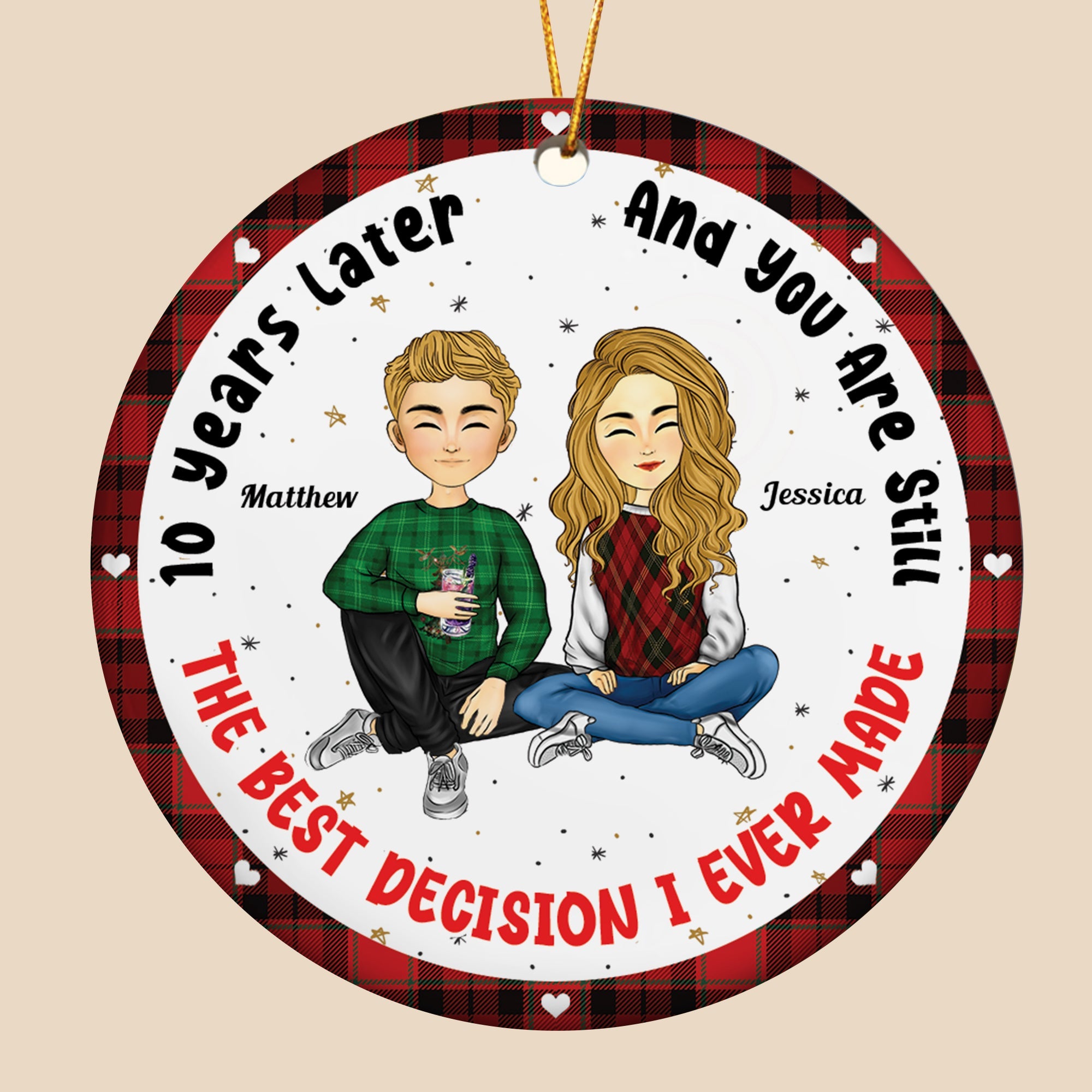You Are Still The Best Decision I Ever Made - Christmas Couple Gift, Gift For Wife, Gift For Husband - Personalized Custom Circle Ceramic Ornament