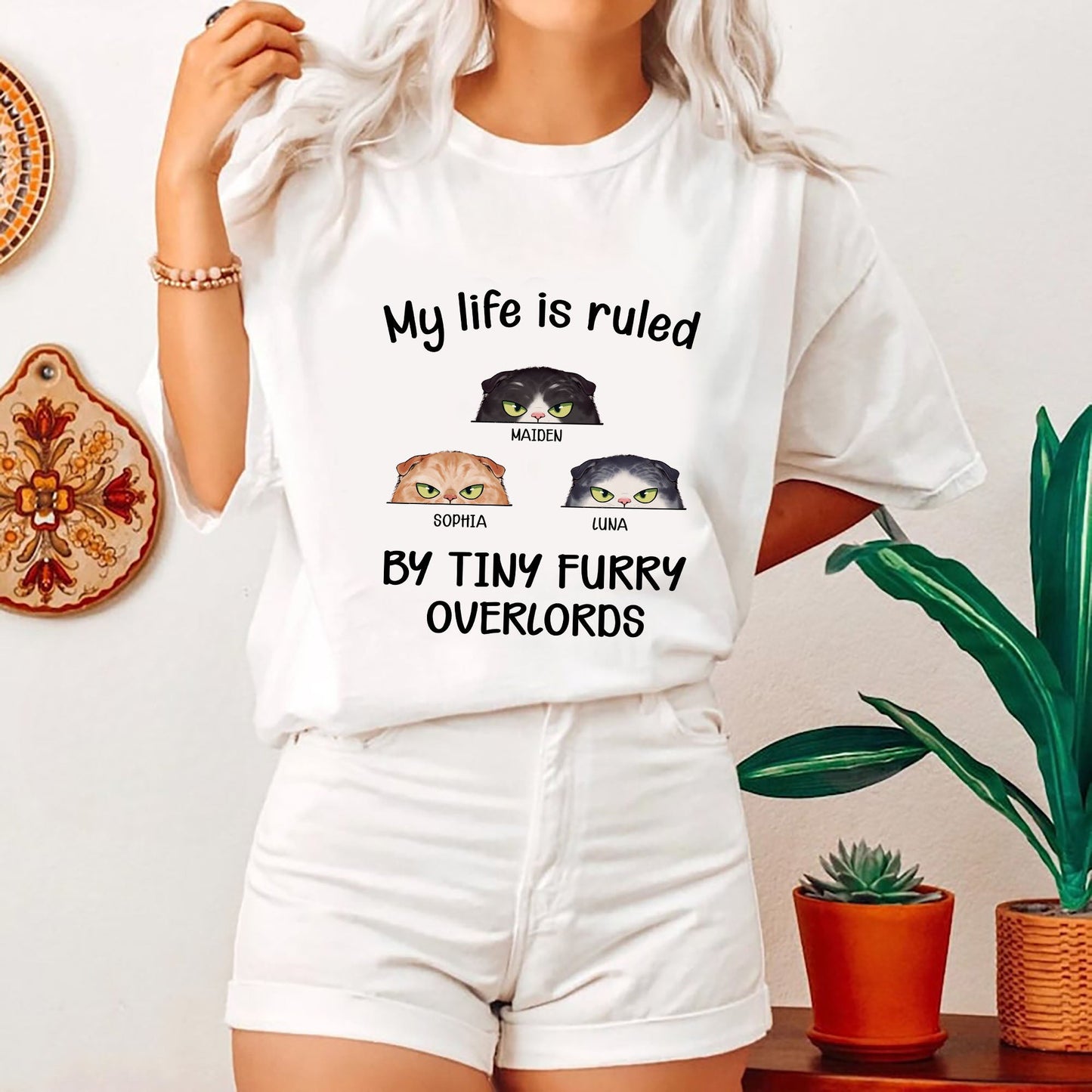 Personalized T-shirt My Life Is Ruled By Cats - Personalized Custom Unisex T-Shirt