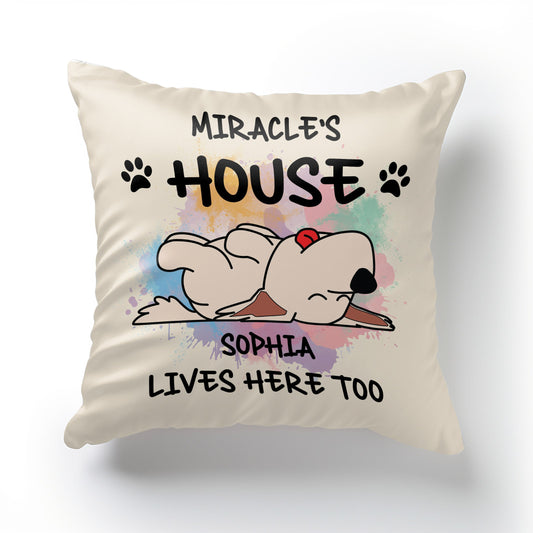 Lives Here Too Personalized Custom Dog Breeds  - Personalized Custom Pillow