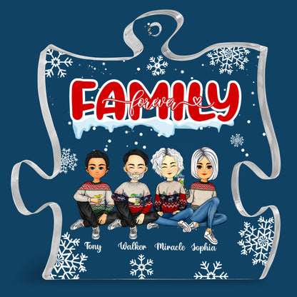 Personalisiertes Acrylornament „Family Forever“ – Acrylornament in individueller Form 