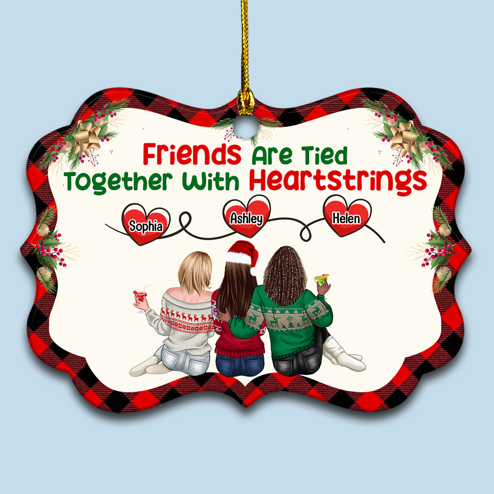 Friends Are Tied Together With Heartstrings - Personalized Custom Shape Acrylic Ornament