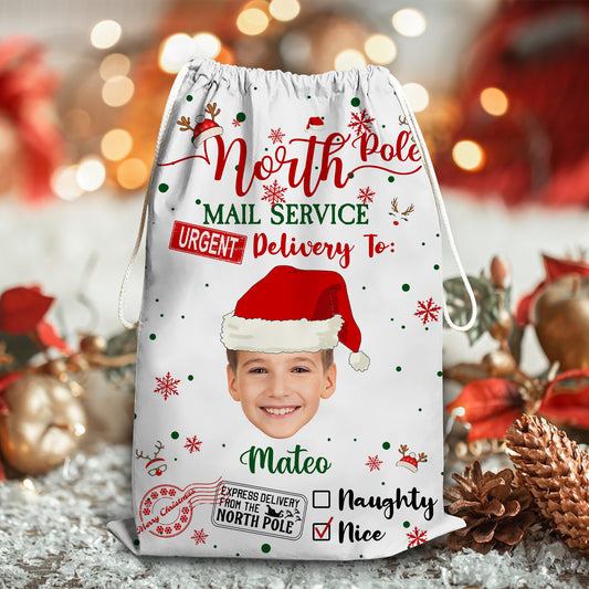 Delivery For Our Kids Christmas Bag - Upload Photos Of Your Kids - Personalized Custom Christmas Sack