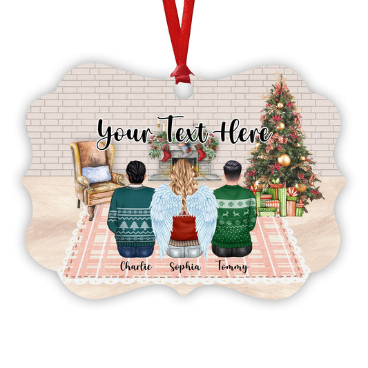 Personalized Family by Fireplace - Personalized Ornament