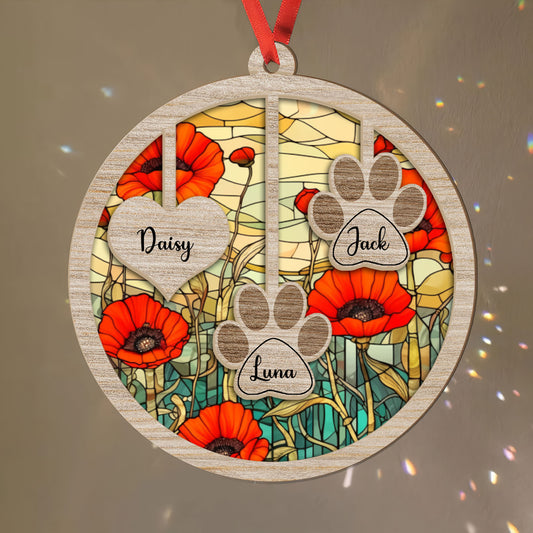 Family Name Suncatcher Ornament - Personalized Custom Suncatcher Ornament