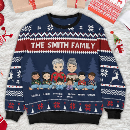 Family Together Sweatshirt - Personalisiertes, individuelles Sweatshirt mit Allover-Print