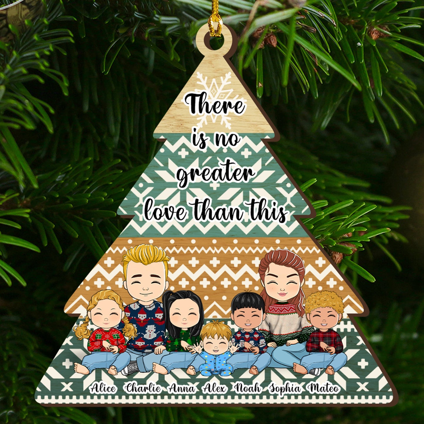 There Is No Greater Love Than This - Custom Shape Wood Ornament - 1 Layered Wood Ornament