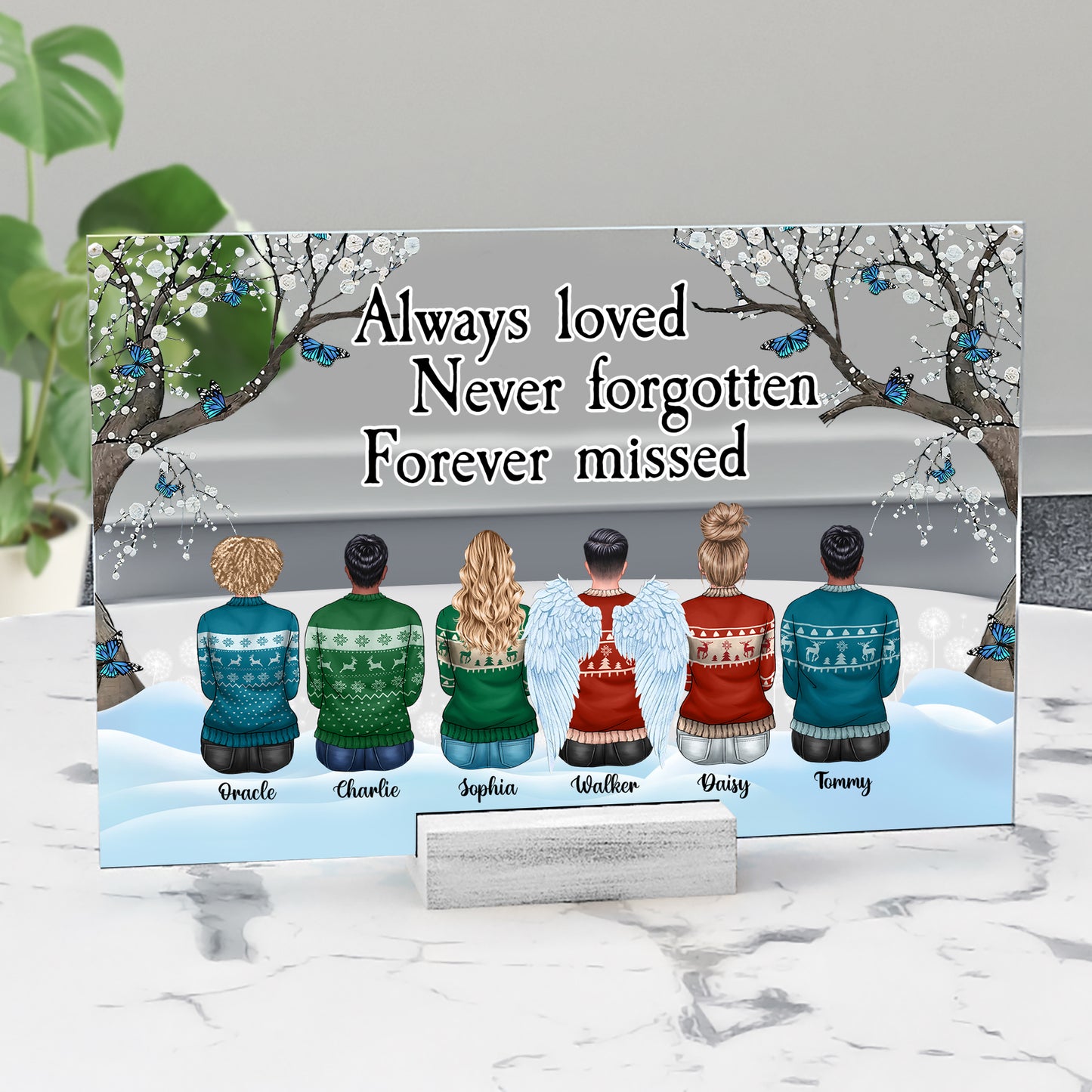 Because Someone We Love Is In Heaven - Memorial Gift, Family Gift - Personalized Acrylic Plaque