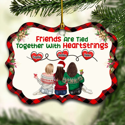 Friends Are Tied Together With Heartstrings - Personalized Custom Shape Acrylic Ornament