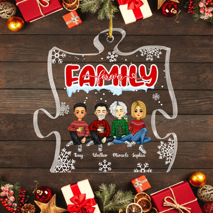 Family Forever Personalized Acrylic Ornament - Custom Shape Acrylic Ornament