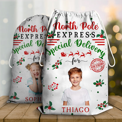 Delivery For Our Kids This Christmas - Upload Photos Of Your Kids - Personalized Custom Christmas Sack