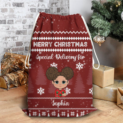 Merry Christmas Sack Special Delivery Christmas Bag - Personalized Custom Christmas Sack