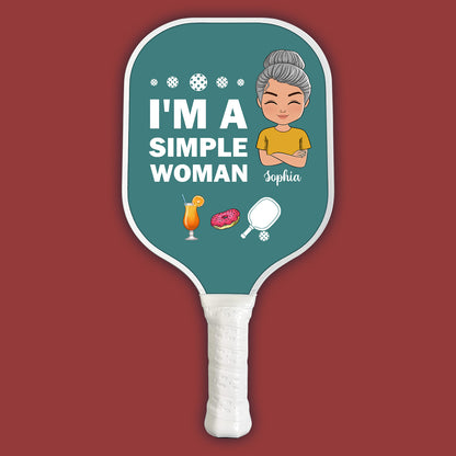 Ich bin eine einfache Frau - Geschenk für Frau, Geschenk für Mann - personalisiertes Pickleball-Paddel