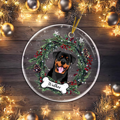 Pet Custom Photo Chrismas Personalized Circle Acrylic Ornament - Custom Shape Acrylic Ornament