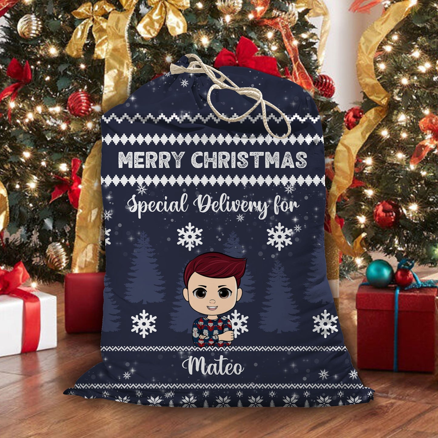 Merry Christmas Sack Special Delivery Christmas Bag - Personalized Custom Christmas Sack