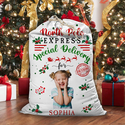 Delivery For Our Kids This Christmas - Upload Photos Of Your Kids - Personalized Custom Christmas Sack