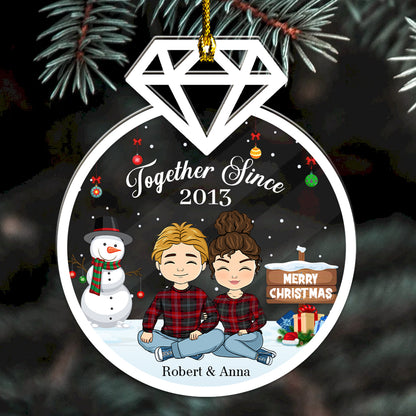 Our First Christmas Gifts For Husband And Wife - Personalized Custom Shape Acrylic Ornament