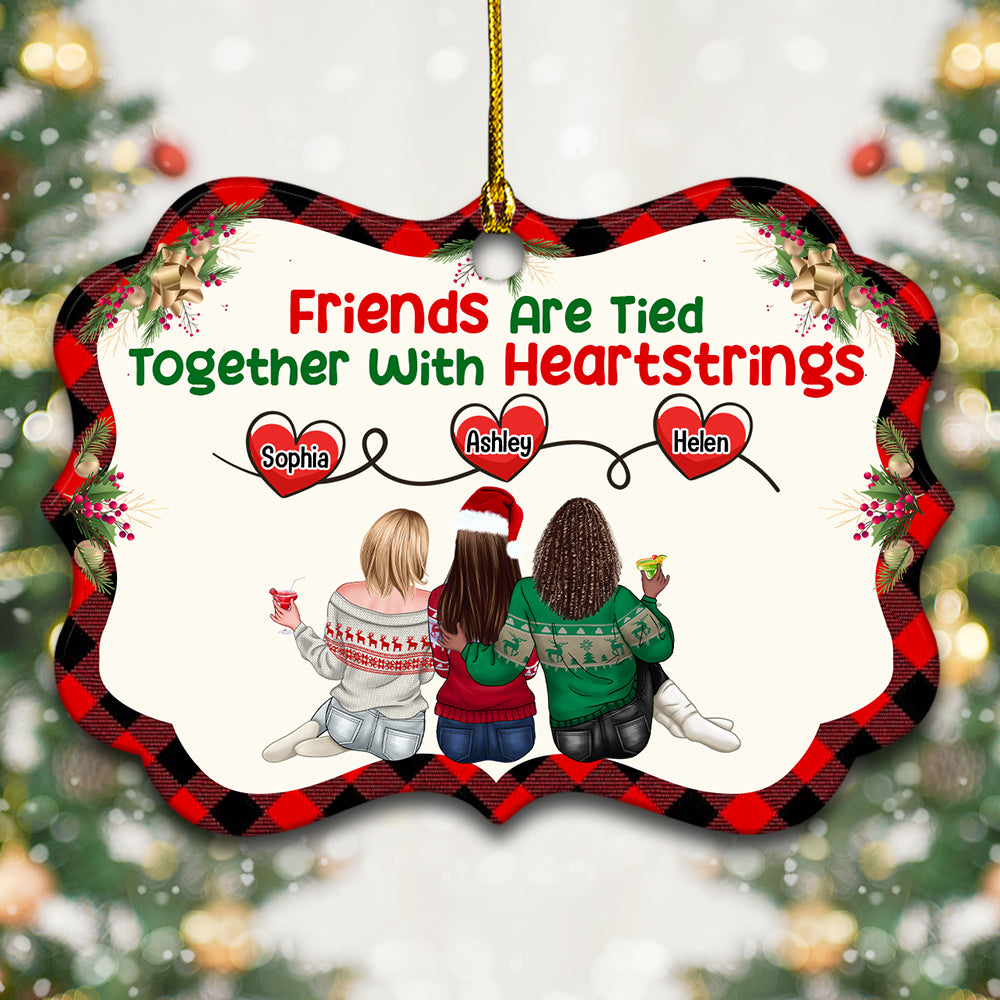 Friends Are Tied Together With Heartstrings - Personalized Custom Shape Acrylic Ornament