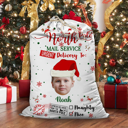 Delivery For Our Kids Christmas Bag - Upload Photos Of Your Kids - Personalized Custom Christmas Sack