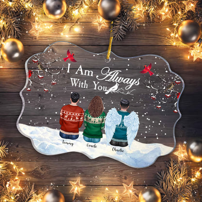 I Am Always With You - Personalized Acrylic Ornament - Family Hugging