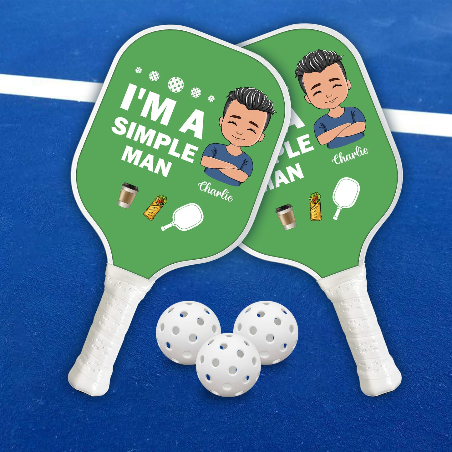 Ich bin eine einfache Frau - Geschenk für Frau, Geschenk für Mann - personalisiertes Pickleball-Paddel