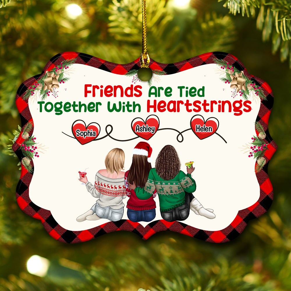 Friends Are Tied Together With Heartstrings - Personalized Custom Shape Acrylic Ornament