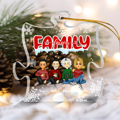 Family Forever Personalized Acrylic Ornament - Custom Shape Acrylic Ornament