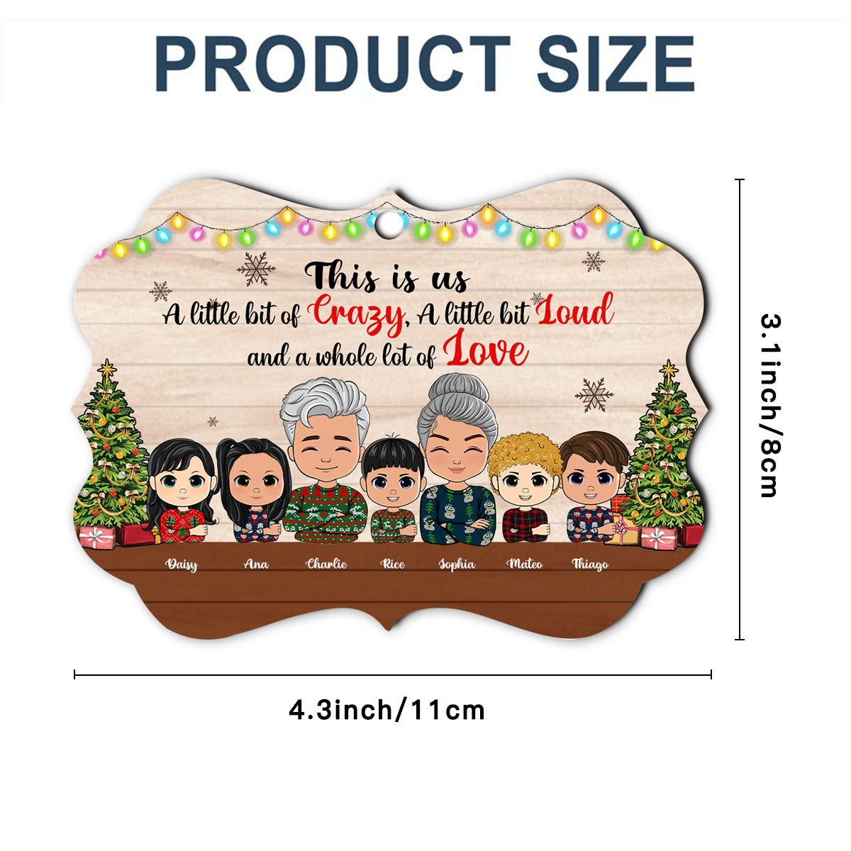 Family This Is Us A Little Bit Of Crazy And A Whole Lot Of Love - Christmas Gift, Gift For Family - Personalized Ornament