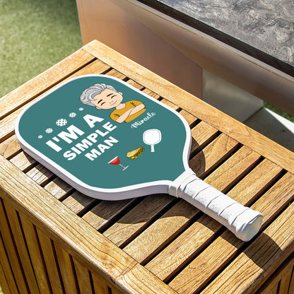 Ich bin eine einfache Frau - Geschenk für Frau, Geschenk für Mann - personalisiertes Pickleball-Paddel