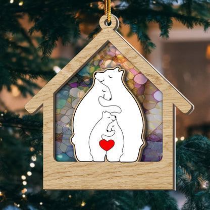 Weihnachtsschmuck Bär aus Holz – individuelle Form aus Holz und Acryl 