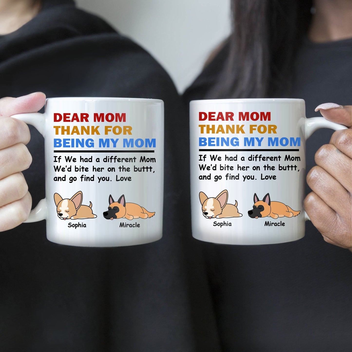 Danke, dass du meine Mama und mein Papa bist – Geschenk für Hundeliebhaber – personalisierte Tasse