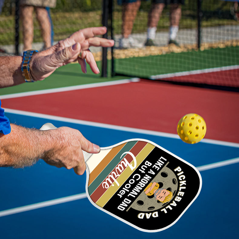 Like A Normal Dad But Much Cooler Personalized Custom Name - Pickleball Paddle