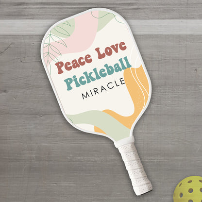 Peace Love Pickleball Personalisierter Name - Pickleball Schläger