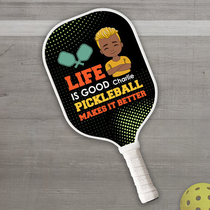 Das Leben ist gut Pickleball macht es besser personalisierte benutzerdefinierte Name - Pickleball Paddle