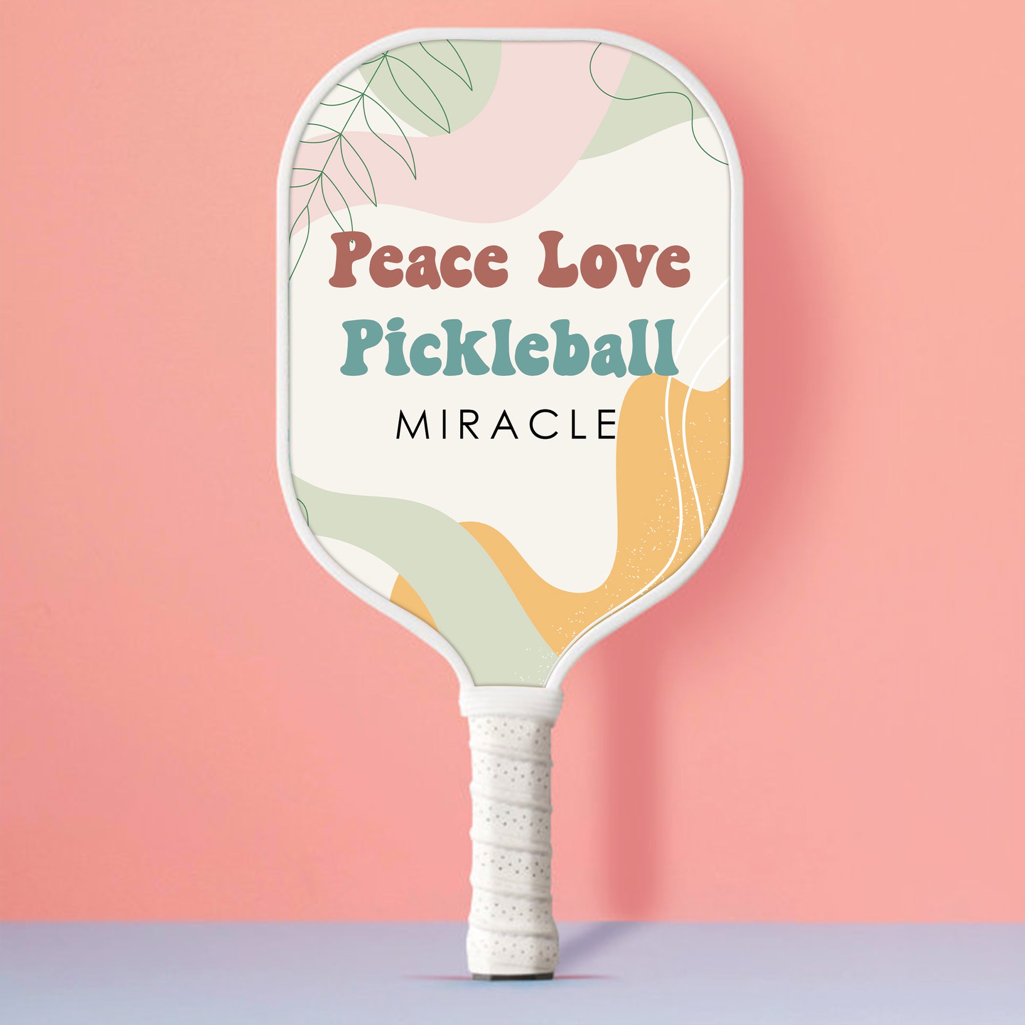 Peace Love Pickleball Personalized Custom Name - Pickleball Paddle