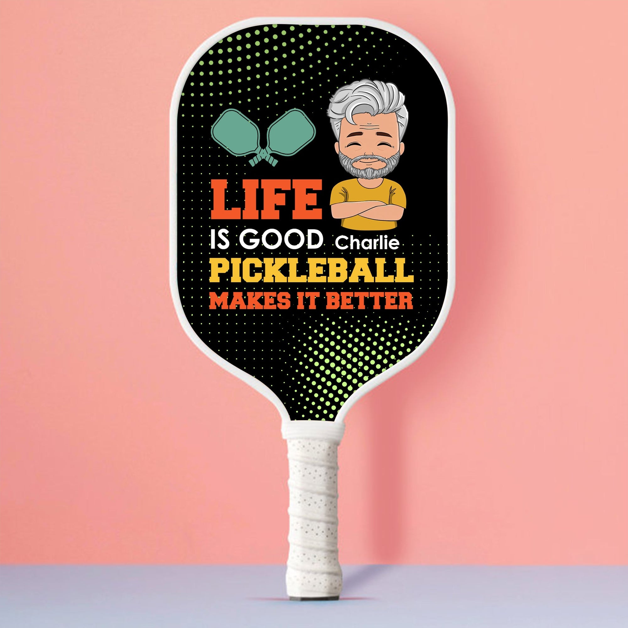Life Is Good Pickleball Makes It Better Personalized Custom Name - Pickleball Paddle