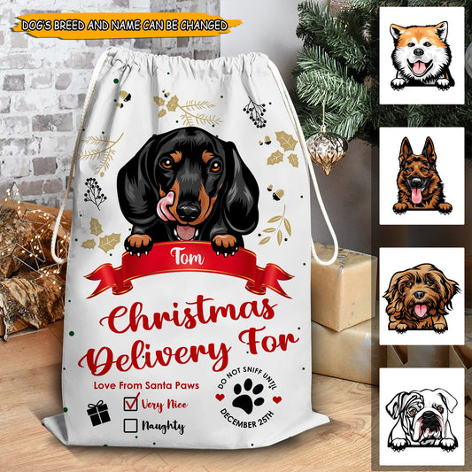 Personalisierter Weihnachtssack für Hunde, Weihnachtsmann, Geschenk für Tierliebhaber 