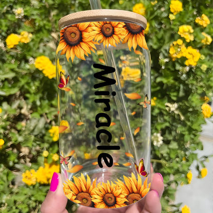 Mutter aller Dinge, das beste Geschenk für Mama, Glasflasche/Mattflasche mit Deckel und Strohhalm, Muttergeschenk – personalisierte Glasflasche