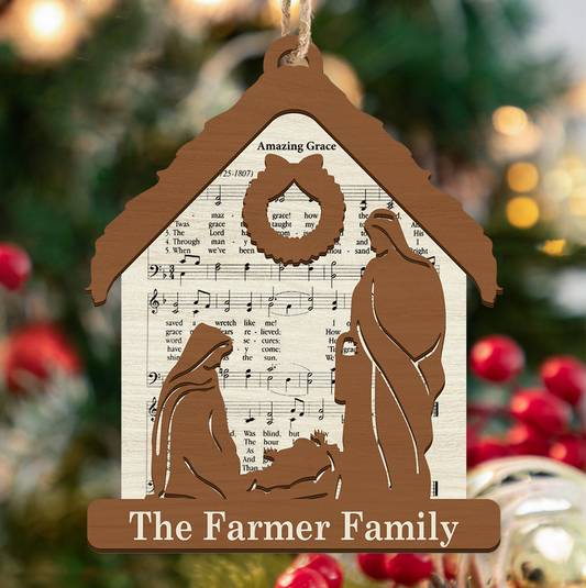 Nativity Christmas Jesus Songs The Reason For Seasons Faith Music - Custom Shape Wood Ornament - 2 Layered Wood Ornament