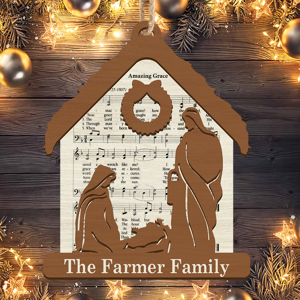 Nativity Christmas Jesus Songs The Reason For Seasons Faith Music - Custom Shape Wood Ornament - 2 Layered Wood Ornament