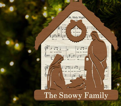 Nativity Christmas Jesus Songs The Reason For Seasons Faith Music - Custom Shape Wood Ornament - 2 Layered Wood Ornament