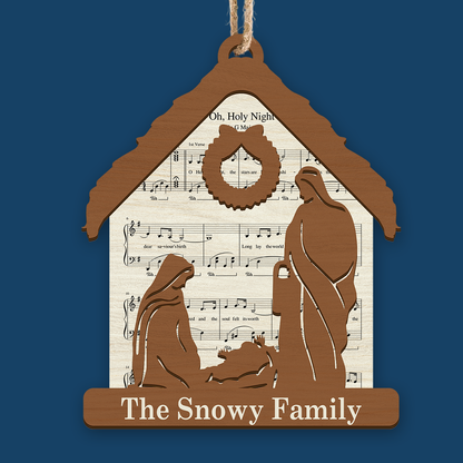 Nativity Christmas Jesus Songs The Reason For Seasons Faith Music - Custom Shape Wood Ornament - 2 Layered Wood Ornament