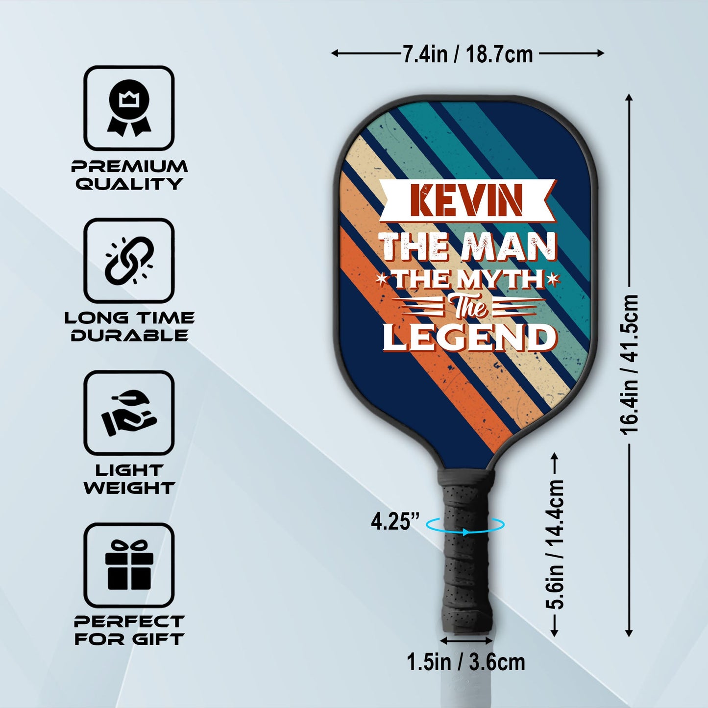 The Man The Myth The Legend Personalized Custom Name - Pickleball Paddle