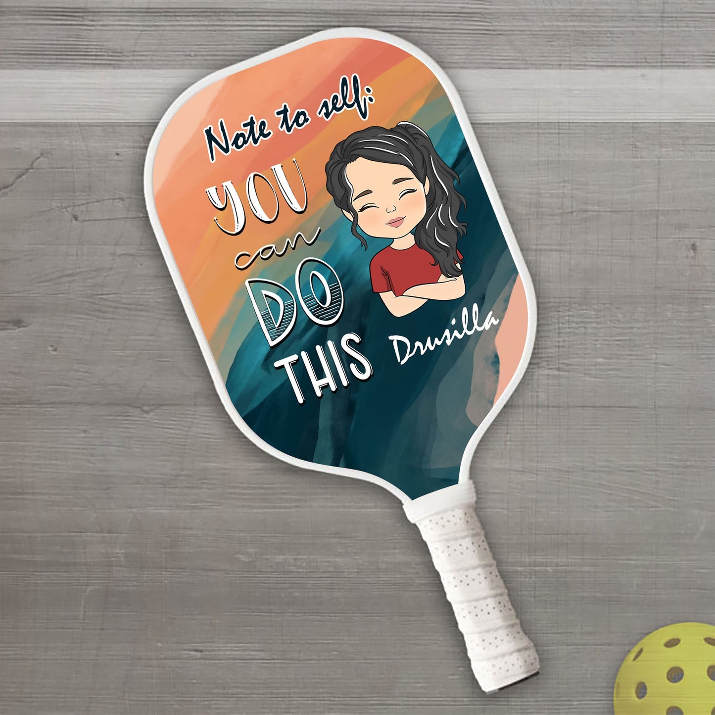 Notiz an mich selbst: „Du kannst das tun“, Pickleball, personalisierter Name – Pickleball-Schläger