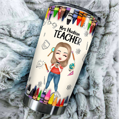 Personalisierter Lehrerbecher „Teach Love Inspire“, Geschenk für Lehrer, Back to School-Becher für Lehrer