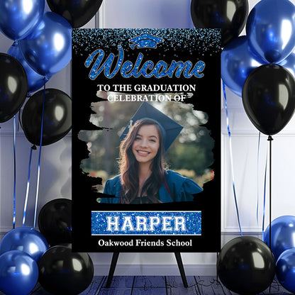 Congrats Graduation Class Of 2025 - Graduation Party Welcome Sign - Custom Photo Grad Party Sign - Personalized Graduation Decoration