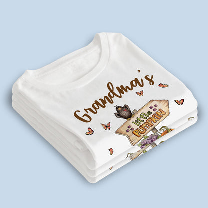 Personalized Grandma's Little Pumpkins Fall Season Halloween T Shirt, Gift For Grandma