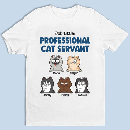 Personalisiertes professionelles Katzendiener-Geschenk für Katzenliebhaber - Individuelles Unisex-T-Shirt