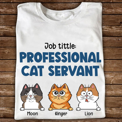 Personalisiertes professionelles Katzendiener-Geschenk für Katzenliebhaber - Individuelles Unisex-T-Shirt