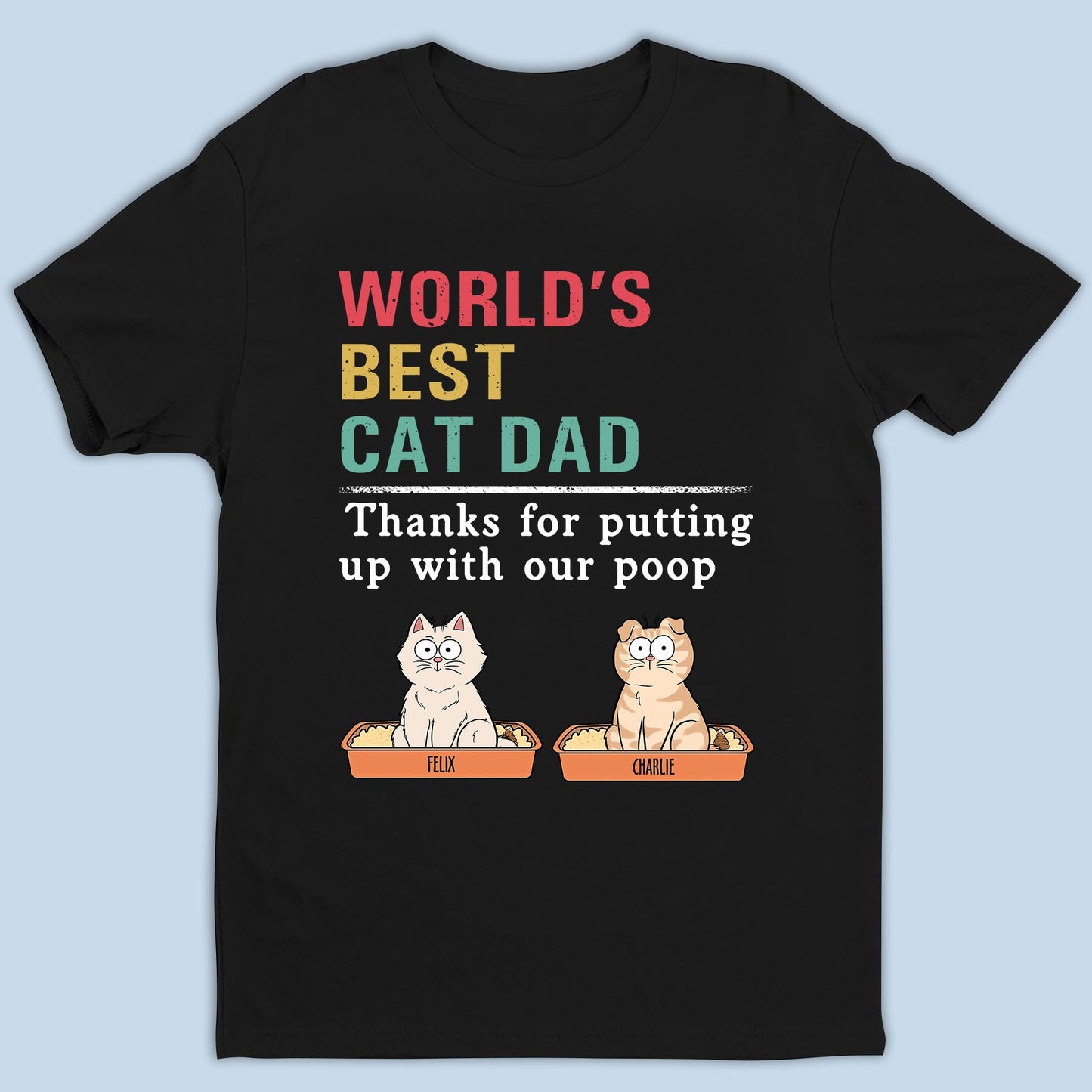 Personalisiertes weltbestes Katzenmama und Katzenpapa - Personalisiertes individuelles Unisex T-Shirt